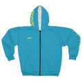 Psycho Ripped Zip Hoodie - Turquoise