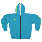 Psycho Ripped Zip Hoodie - Turquoise