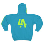 Psycho Ripped Zip Hoodie - Turquoise