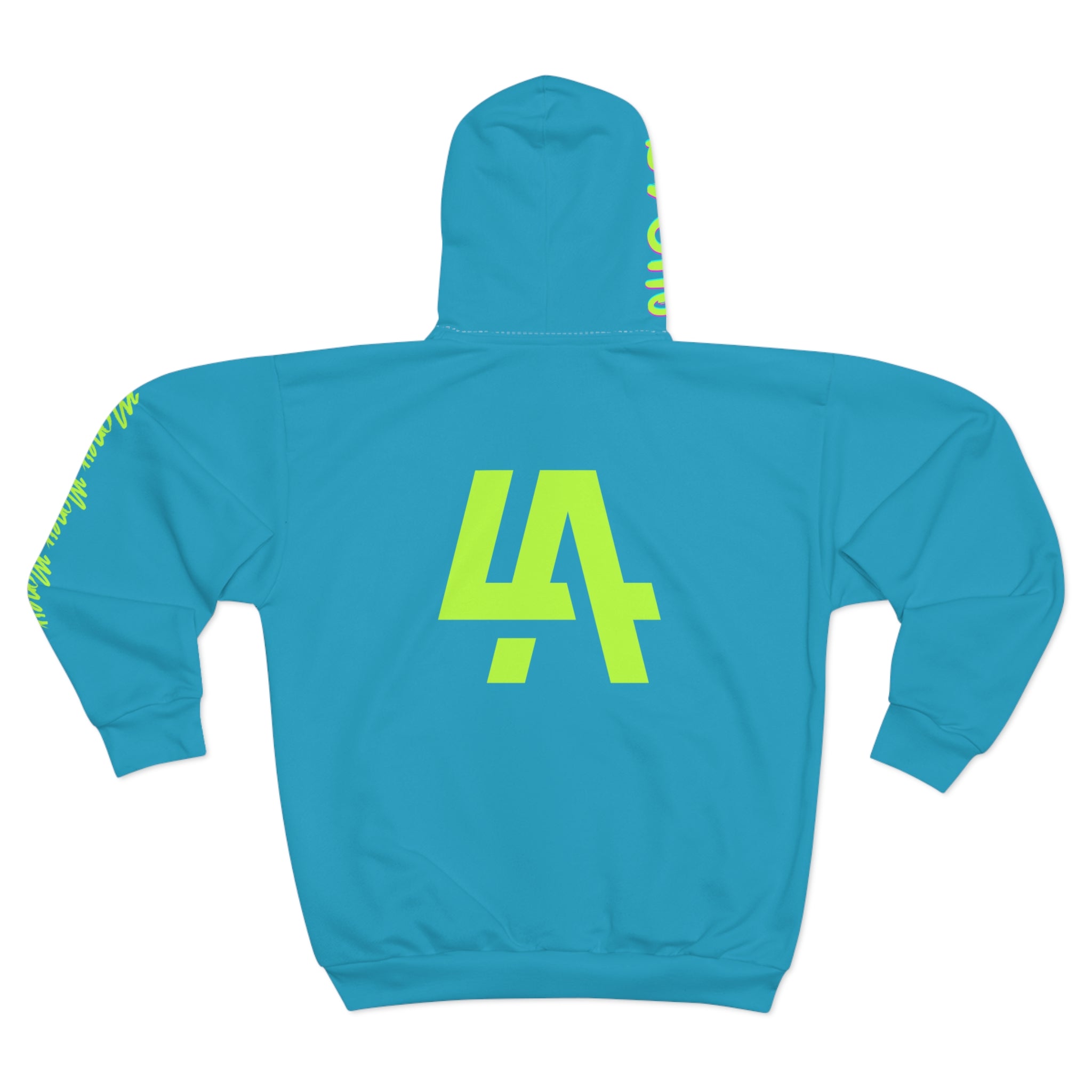 Psycho Ripped Zip Hoodie - Turquoise